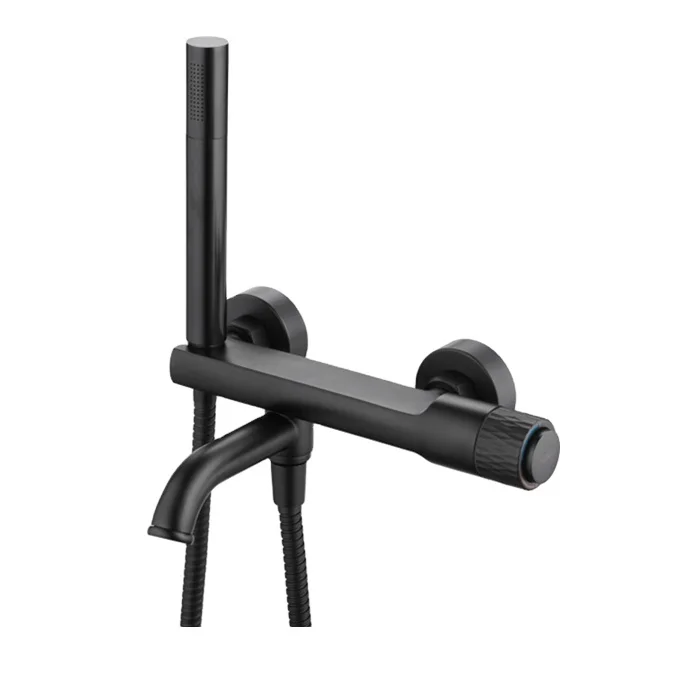 Bathroom Matta black shower brass faucet