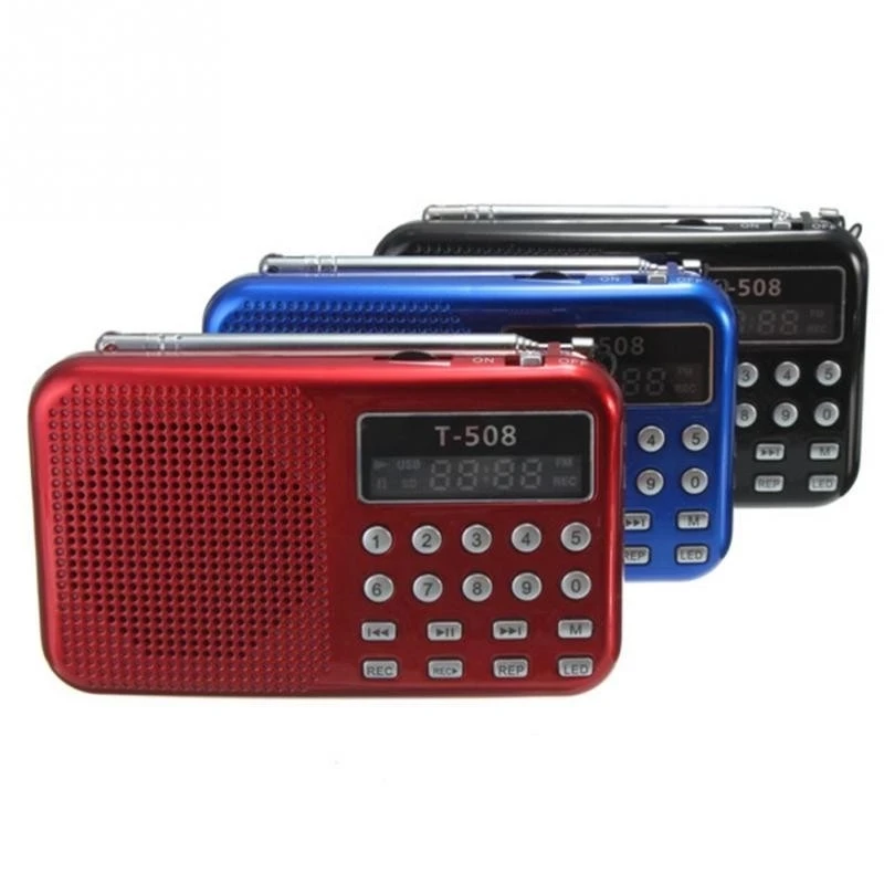  T508 мини портативный светодиодный стерео FM-радио динамик USB TF карта MP3 музыкальный плеер 50 мм Внутренний