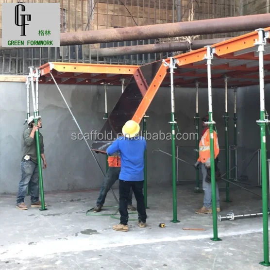 Green Formwork Steel panel-prop formwork system with early stripping mechanism