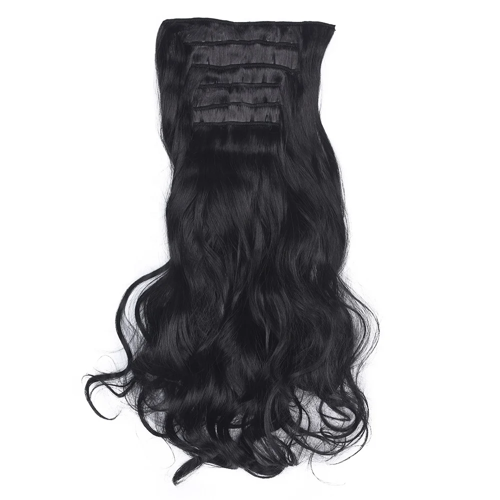6Pcs Clip in Hair Extensions Clip in Long Wavy Extensions Thick Long Hairpieces for Women Full Head 24 Inch Golden Blonde