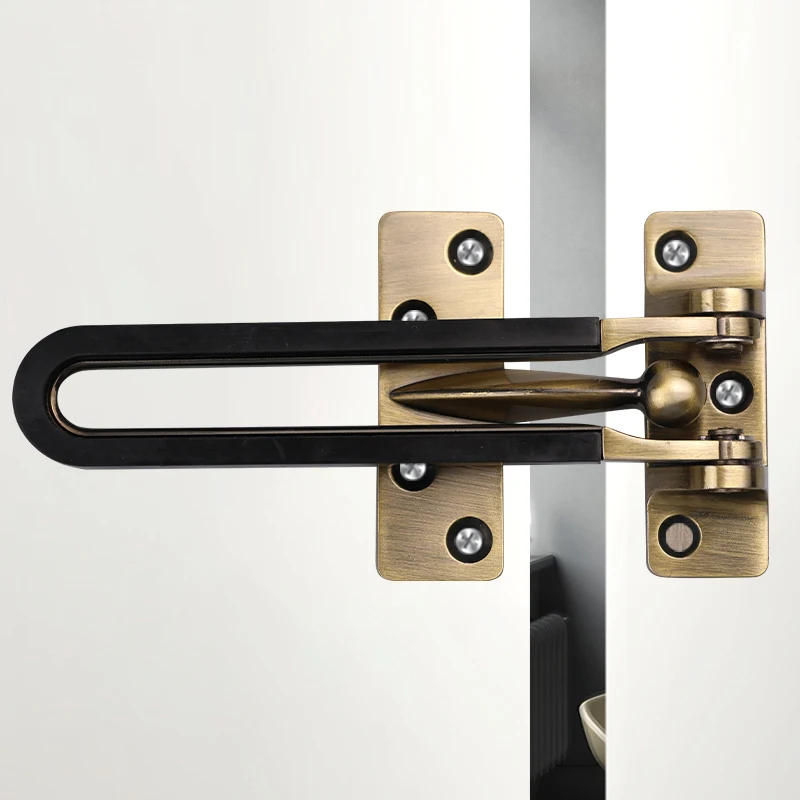 Zinc Alloy / 304 Stainless steel Security Door Guard Black Silver Gold Color Simple Design Door Chain Safety Door Protector