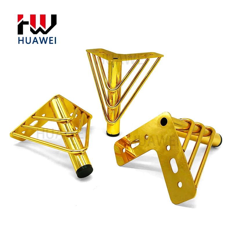HUAWEI Sofa Decoration Accessories Furniture Hardware Cabinet 12cm 15cm 18cm Bed Table Chrome Gold Metal Sofa Leg For Furniture