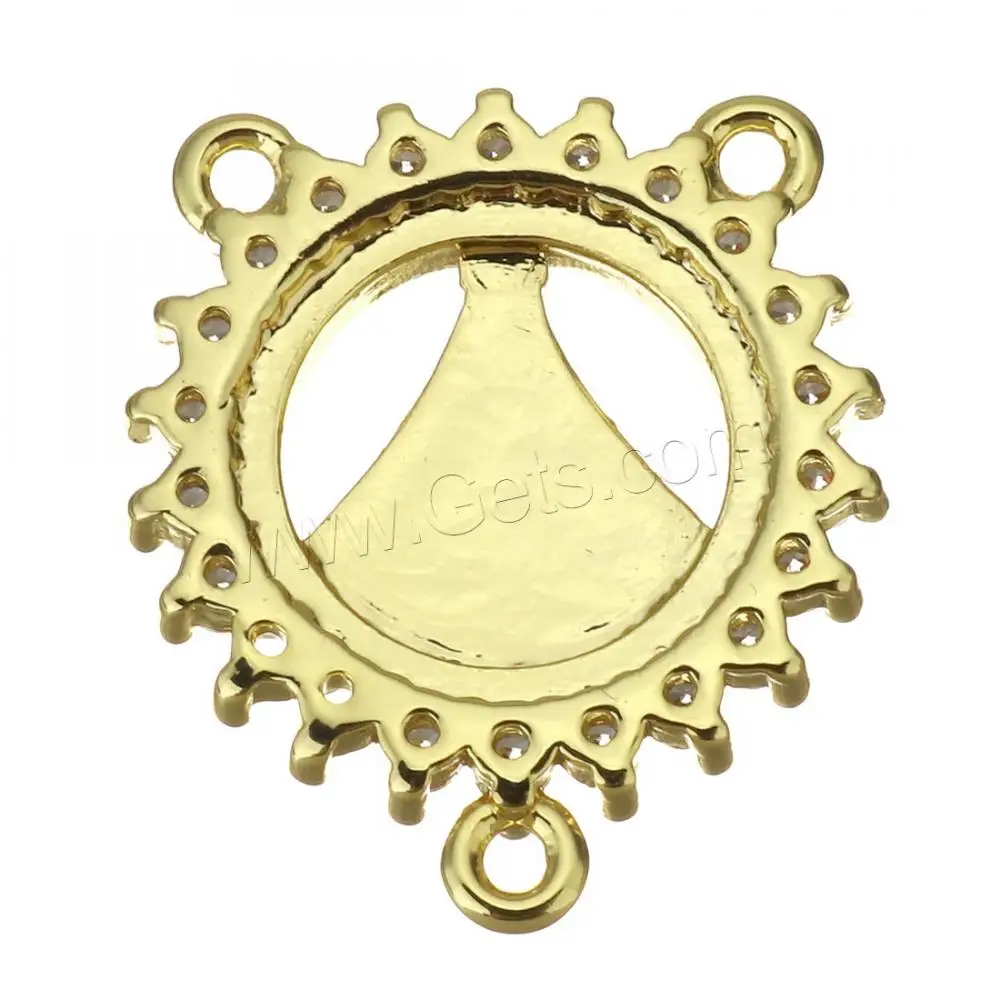 gold color plated brass connector cubic zirconia for jewelry making 1395772