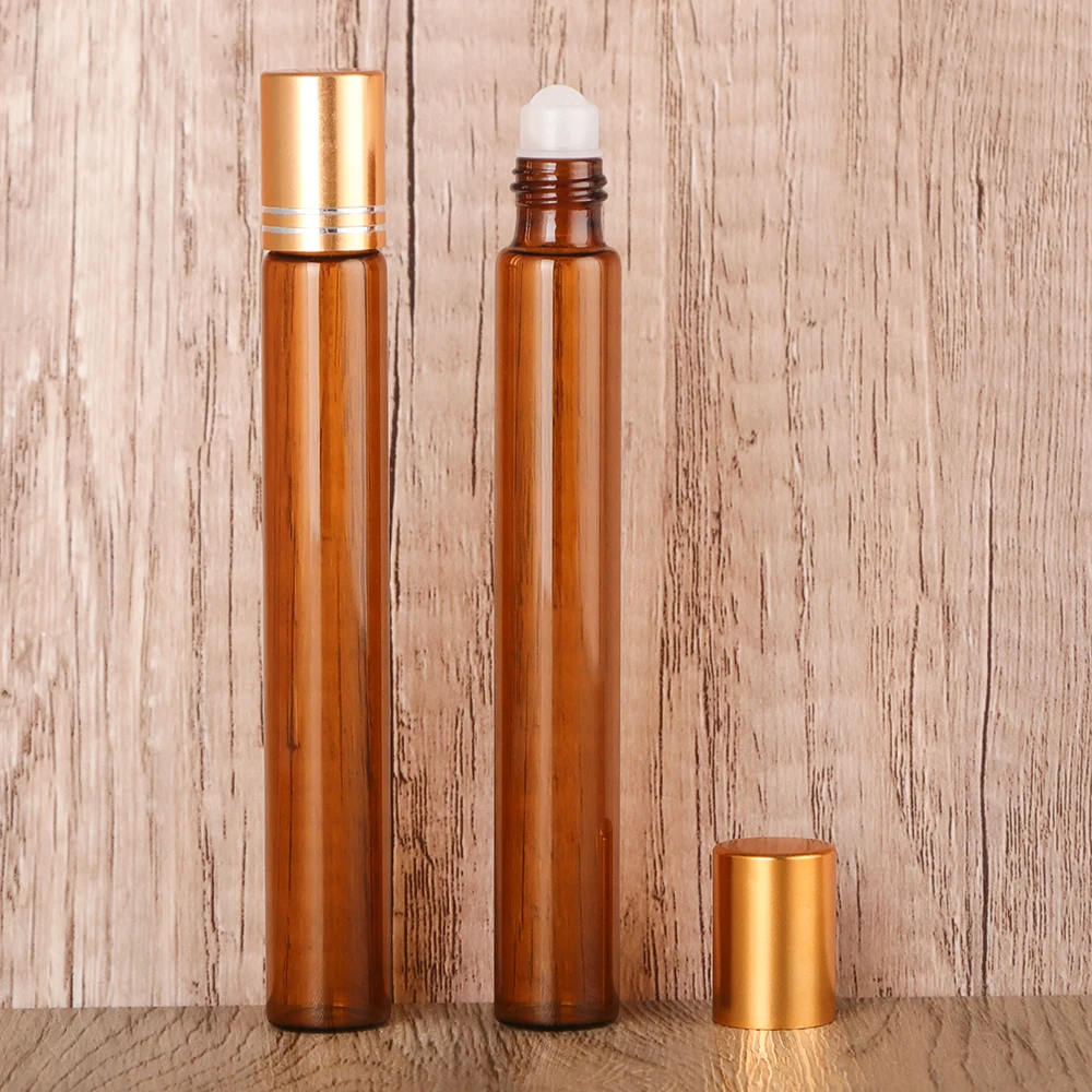 Wholesale Cylinder 1ML 5ml 10ml Mini Serum Perfume Oil Roll Glass Empty Bottle With Roller Ball