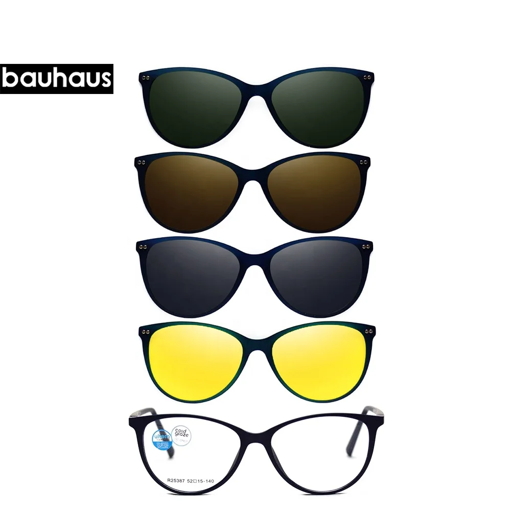 R25387 Factory Custom Logo Ultem Magnet Clip on Frame Women Eyewear Magnetic Polarized Sunglasses