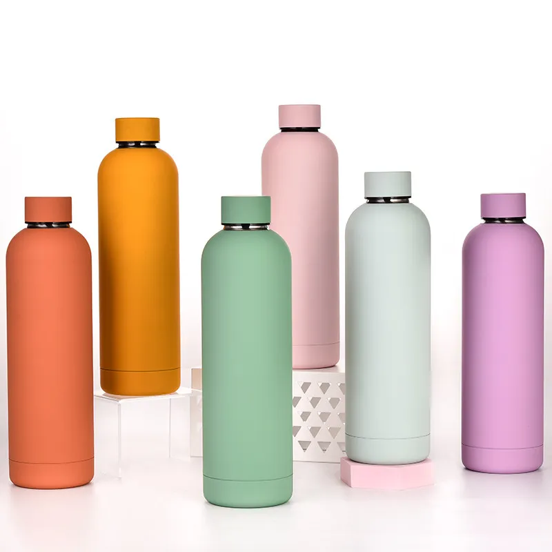 750ml Outdoor Sports Frosted Vacuum Flasks Multicolor Water Cup large capacity 304 Double Wall Stainless Steel thermos Cup
