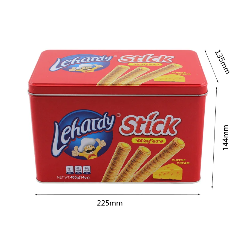 Promotional Food Grade Custom Square Cookie Metal Tin Box