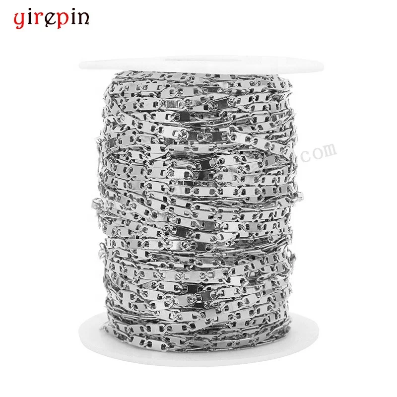 wholesale fashion 2.7mm stainless steel chain 18k gold non tarnish necklace bracelet jewelry bulk chain for diy