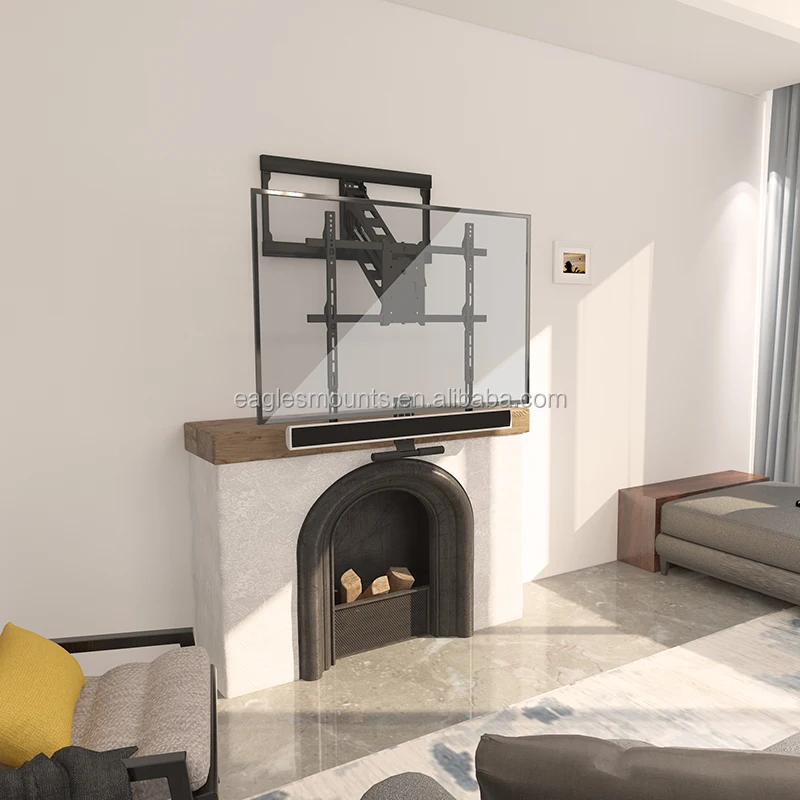 2023 Best Seller Tilt Swivel Pull up and Down TV Wall Mount for Fireplace VESA 600*400