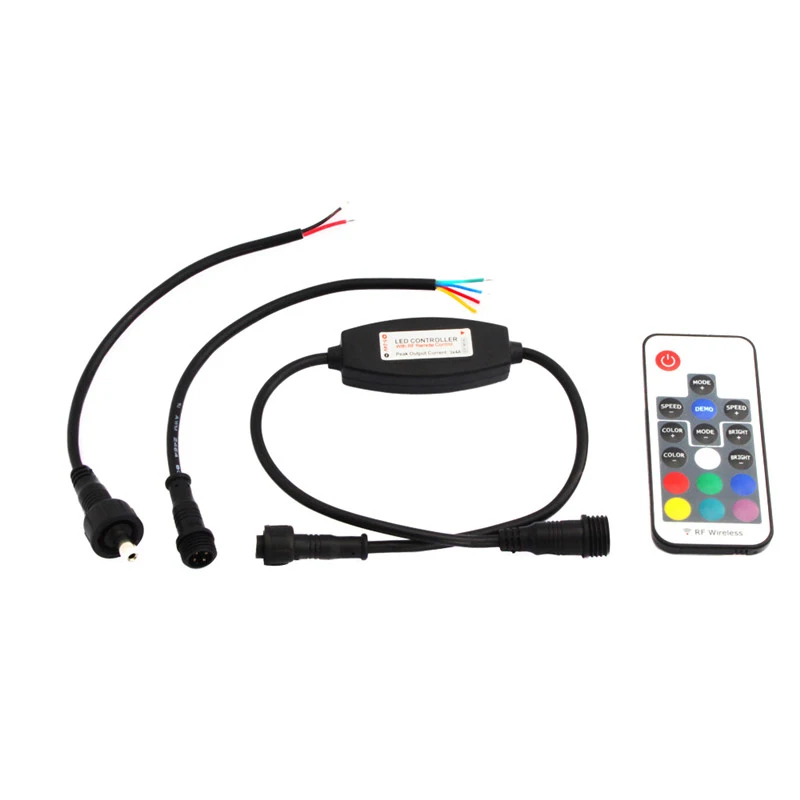 Миниатюрный Беспроводной светодиодный контроллер с 17 клавишами водонепроницаемый многоканальный RGB подсветкой и защитой IP68 5-24 В постоянного тока