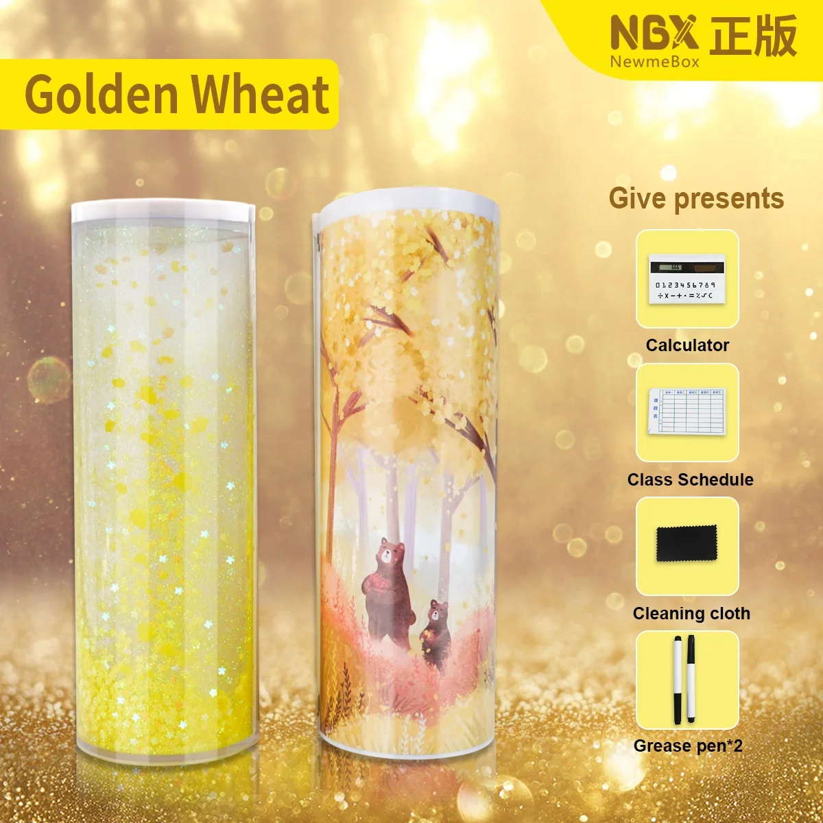
NBX High-tach Pencil Case Large Capacity Pencil Box Quicksand Translucent Creative Cylindrical Pen Holder Kid Fancy Stationery 