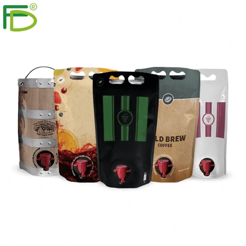 New Design Aseptic Fill Filling 2.5 Litre 2.5L 2Lt 85 Oz 85Oz Postmix Beverages Stand Up Pouch With Dispenser