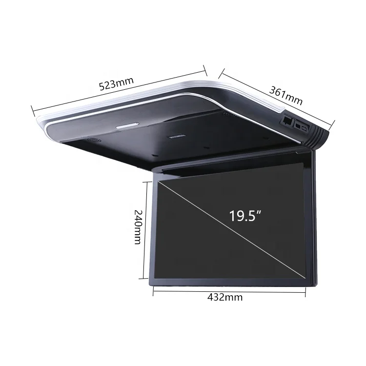 19 5 дюймов Автомобильный автобус откидной Android TV монитор с SD/USB/HDMI 1080P LCD верхнее крепление FM MP5 ручной экран на крыше