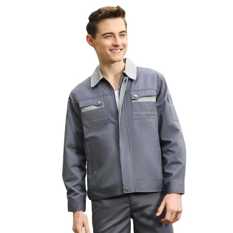 Cheap Suit Men Jacket Waterproof Workwear Down Collar Cleaner Overalls Long Sleeve Uniform Work Wear