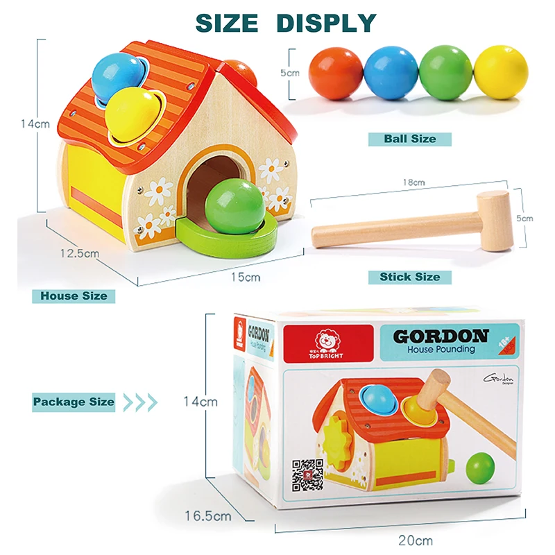 TopBright Wooden Hammer Toy Pounding Bench Toy for One Year Old Presents Toddler Boy Gifts for 1 Year Old