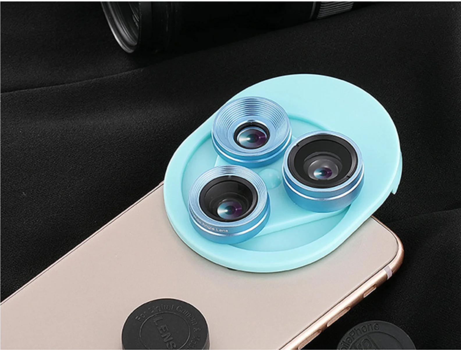 
The latest Wide-angle Fisheye Integral Turntable Mobile Phone Lens Mobile Phone External Camera Trinity Lens 