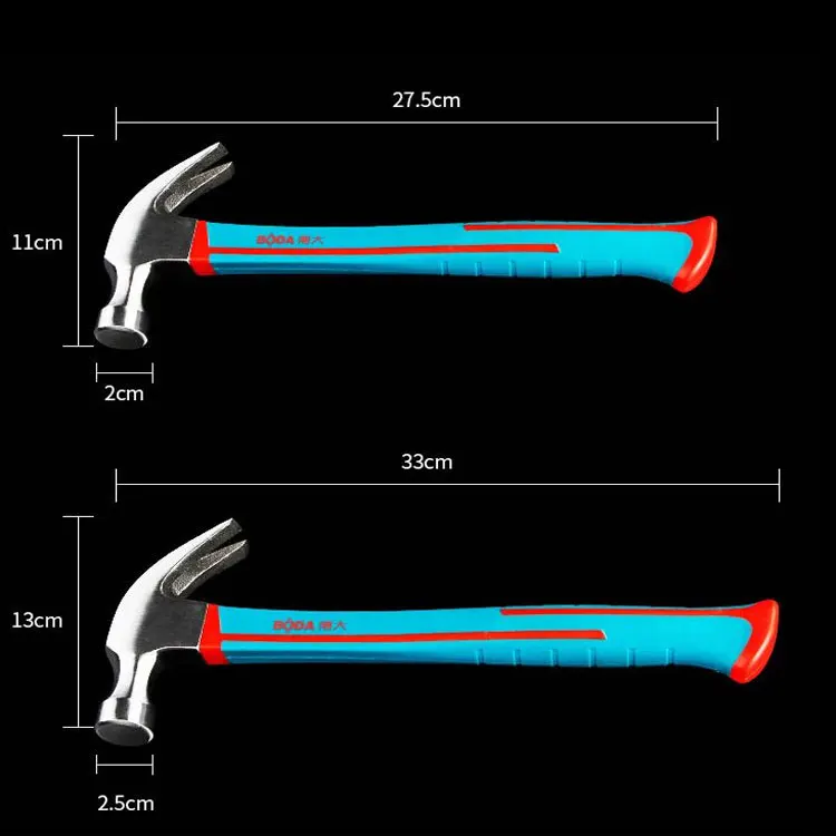 BODA multifunctional professional factory hand tool 16oz iron titanium with magnet small claw hammer 8oz