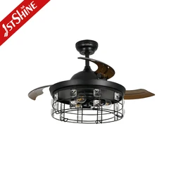 1stshine ceiling fan AC copper folding PC blades remote control ceiling fan with light