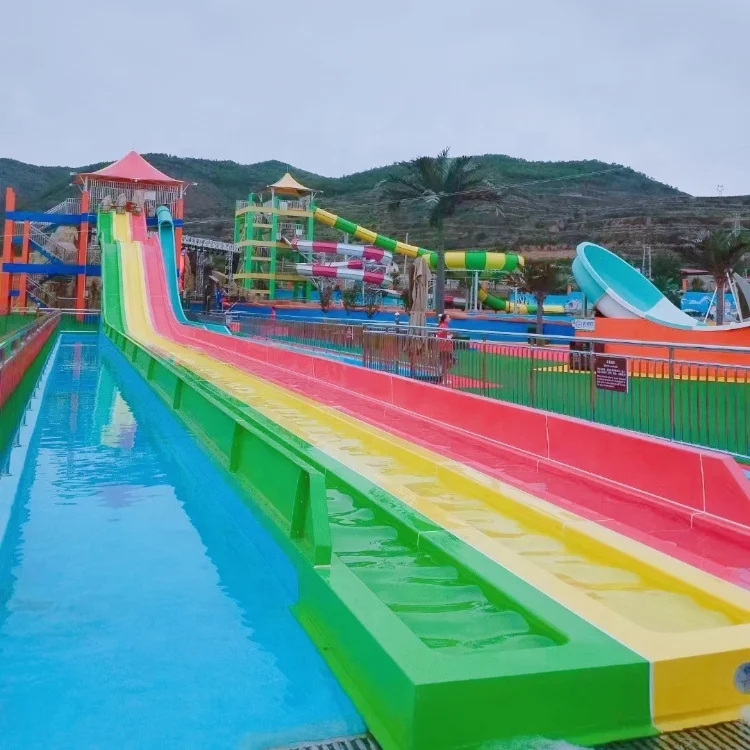 Commercial 10m High 3 Lanes Mat Racer Rainbow Water Park Slide for Hotel Resorts Outdoor Usage
