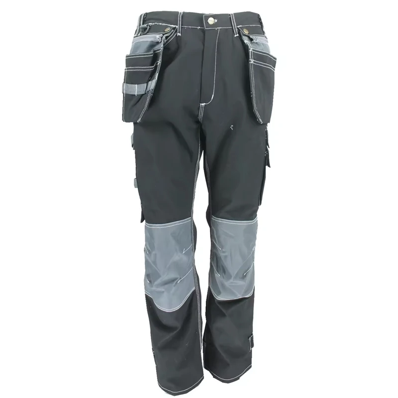 Multi Pocket Polyester Work Man Workwear Black Cargo Pants For Men