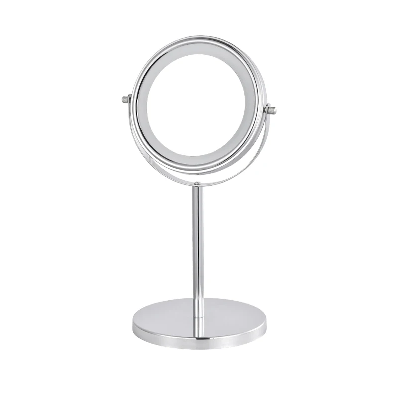 Chrome 17cm Diameter Round 1X 5X Magnification Vanity Mirror Led Light Makeup Mirror