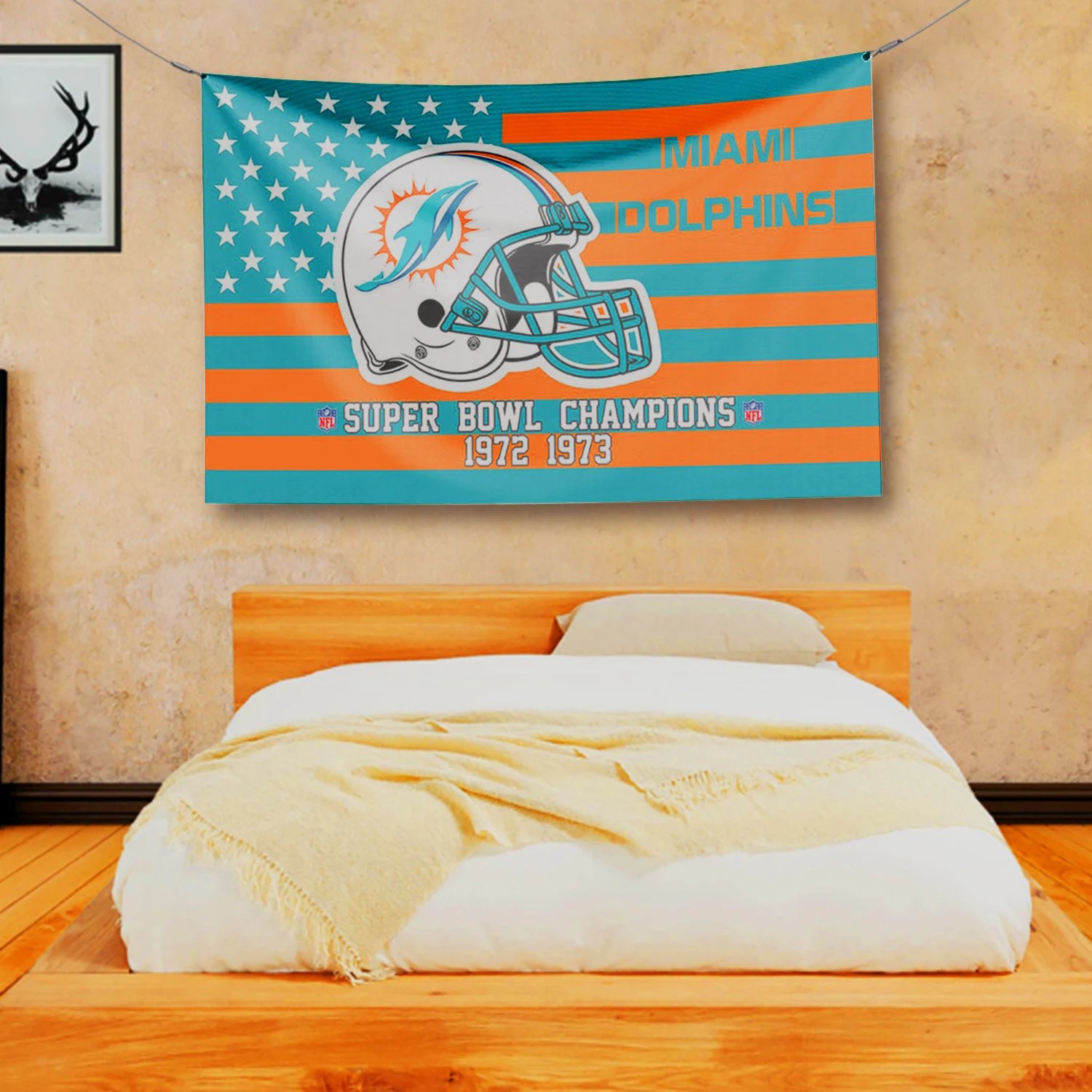 NFL Promotional Product Miami Dolphins Flags 3x5 ft 100% Polyester Custom Miami Dolphins Flags
