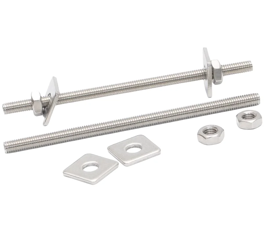 304 stainless steel wall threading screw and nut set extended double head bolt threaded rod nut and screw M6M8M16