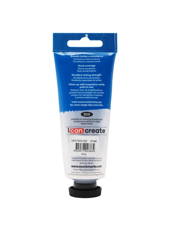 Mont Marte Oil Paint 75ml - Lemon Yellow