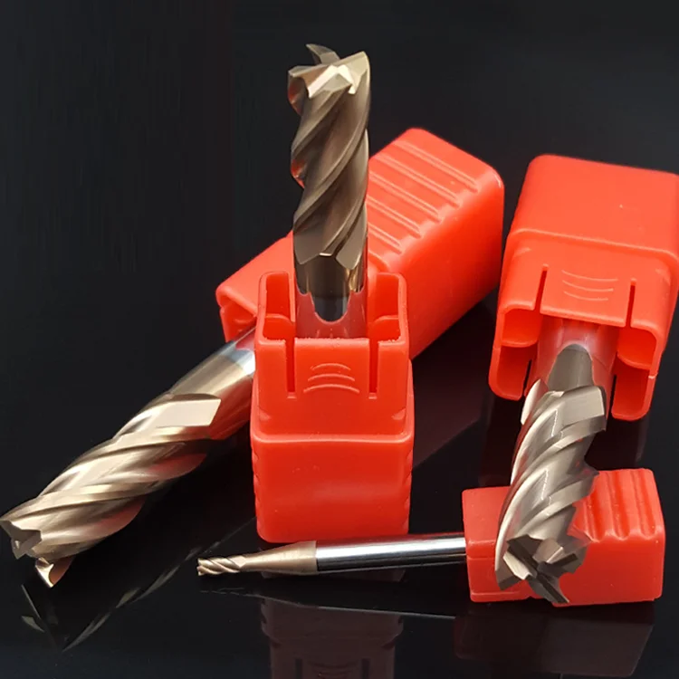 BKEA HRC 58 tungsten carbide standard length 4flute square cnc milling tool solide carbide end mill
