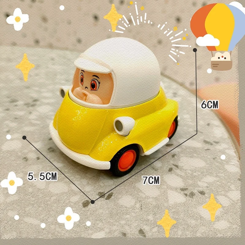 New Cute Cartoon Alloy Diecast Car Small Friction Inertial Car Toy for Kids Toy Vehicle