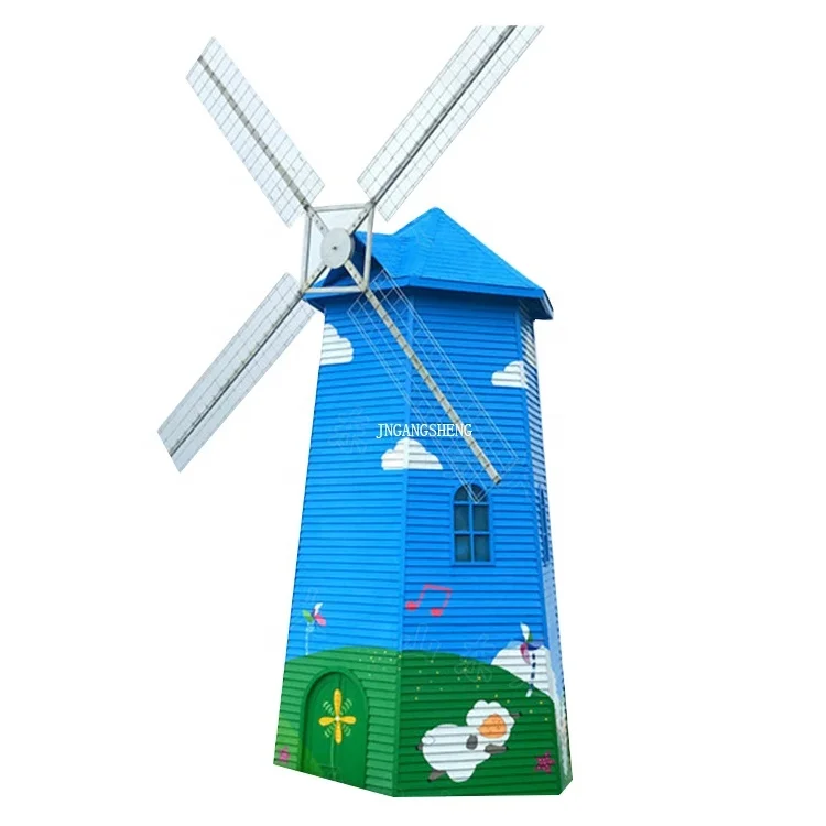 Wooden Dutch Windmill Back Yard Decorations Classic Old Fashioned Wooden Windmill For Garden Patio