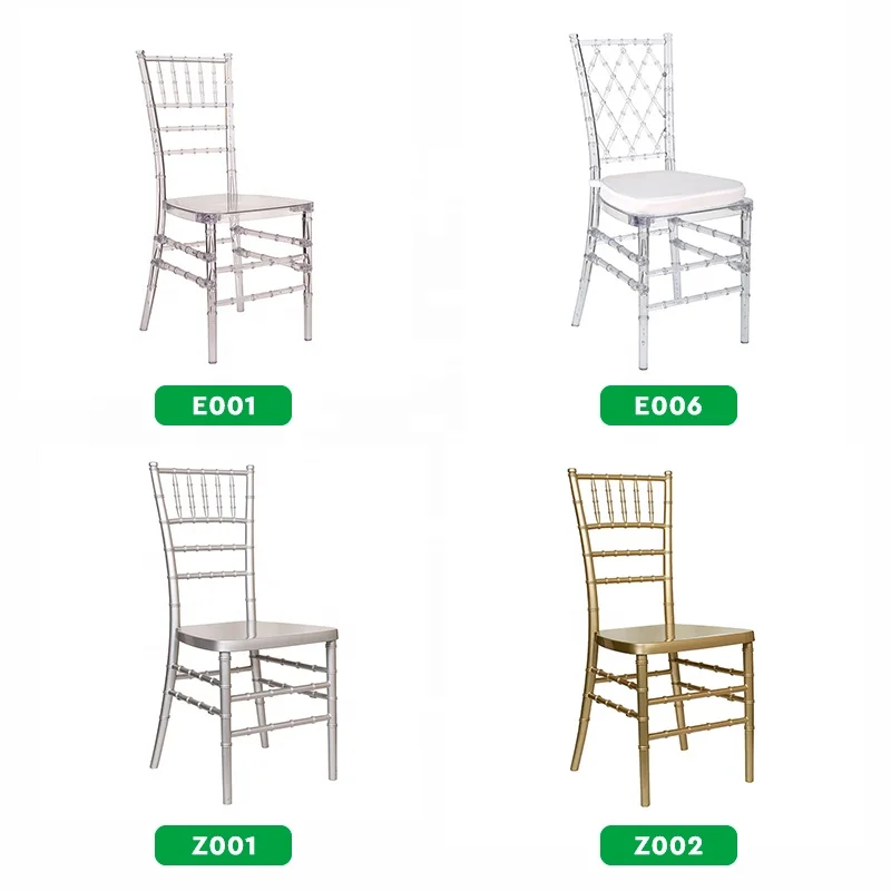 Wholesale Hotel Furniture Wedding Banquet Event Polycarbonate ResinClear Transparent Chavari Chiavari Chair