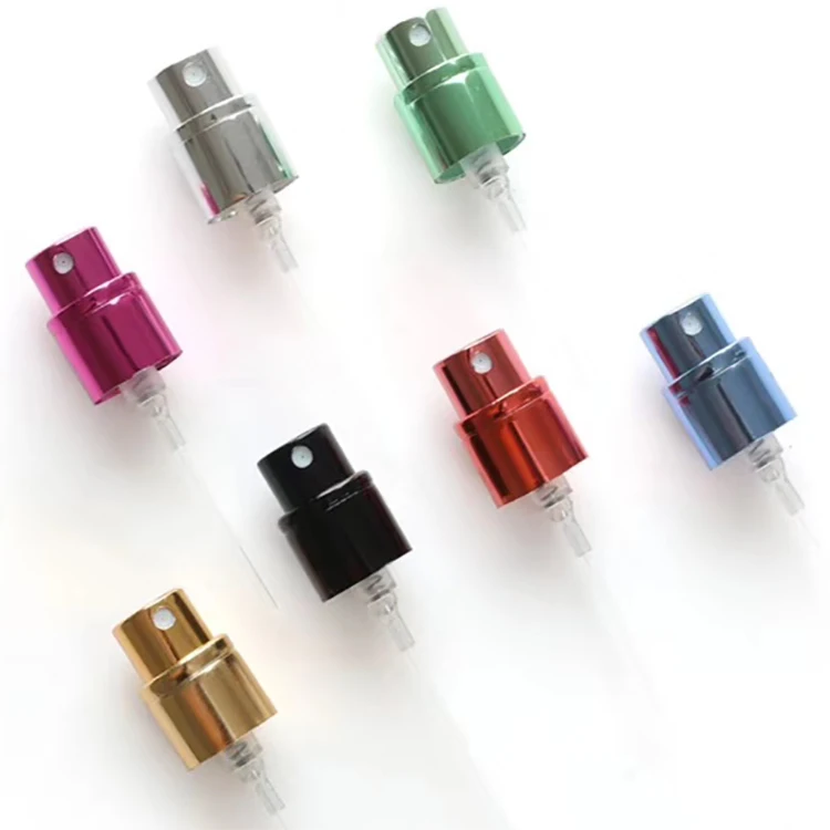 Chinese gold aluminum body spray perfume fine mist sprayer/ collar/ cap accessories for cosmetic packaging