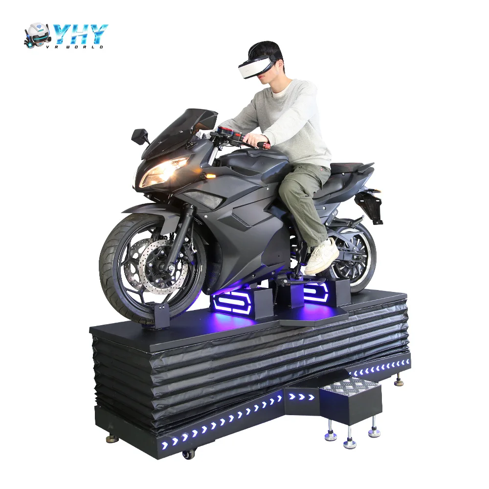 Guangzhou made Accelerate And Brake 3 dof driving motorcycle simulator game 9d Vr Motor Racing Game