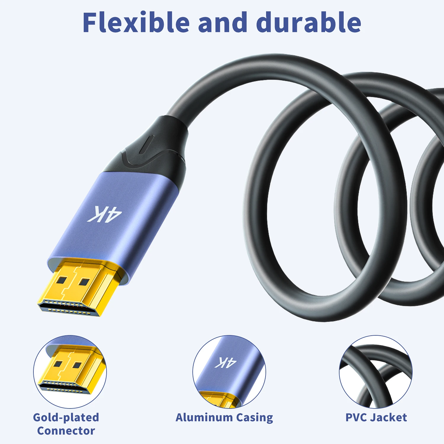 4K HDMI cables 3D HDMI 2.0 4K60HZ UHD HDTV cable 18Gbps 1m 1.5m 2m 3m 5m support PS4  computer