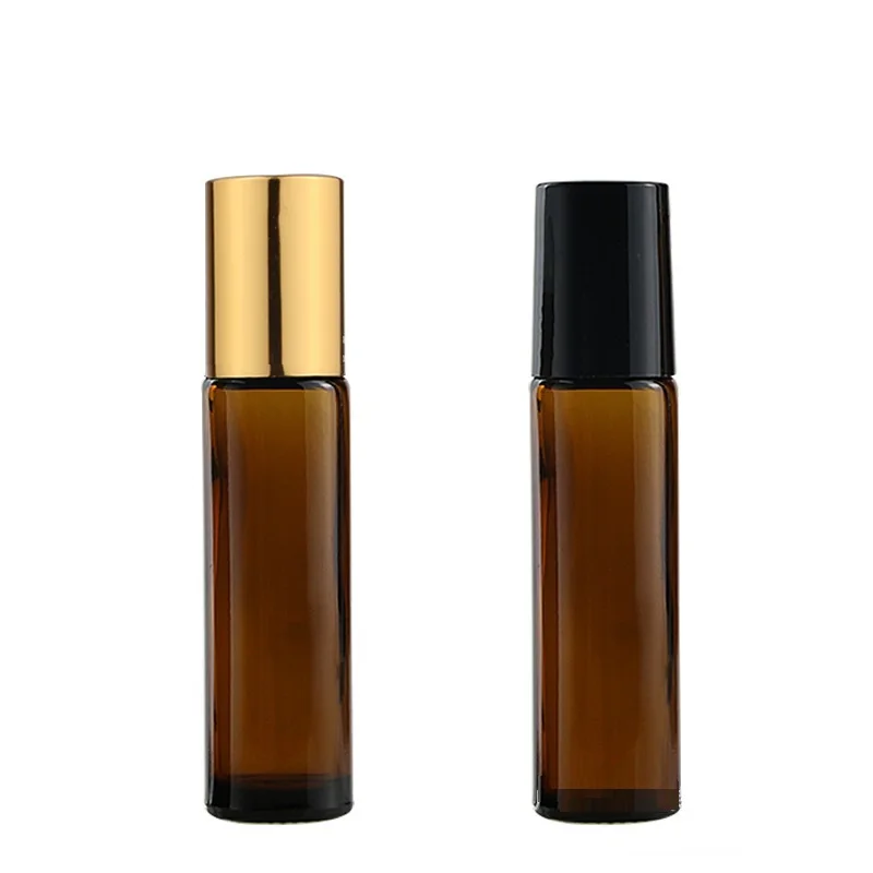 3ml 5ml 10ml Amber Blue Skin Care Glass Roll on Bottle 10m Roller Essential Oil Bottle with Roller Ball Cap