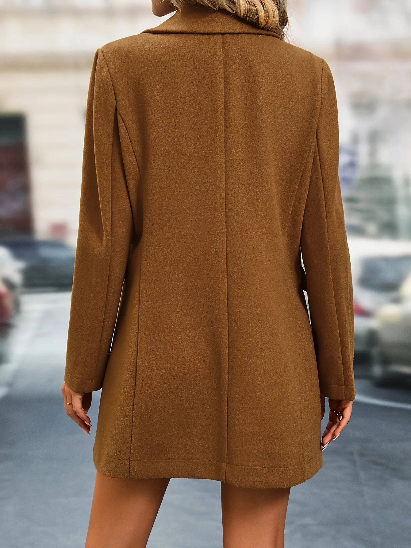 Stylish Solid-Colored Single Breasted Long Sleeve Jacket - Warm, Womens Classic Clothing for Everyday Wear