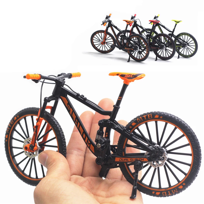 1:10 Mini Model Alloy Bicycle toy Finger Mountain bike Pocket Diecast simulation Metal Racing Funny Collection Toys for kid