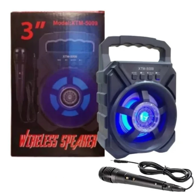 India Hot Sell 3inch Wireless Speaker Karaoke XTM5009 with MIC SUER BASS SPEAKER MP3,USB,RADIO FM