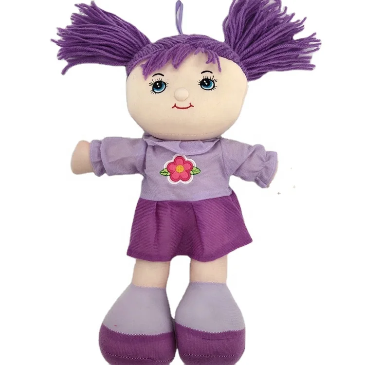 Handmade Purple Soft Plush Mini Fashion Dolls 30 cm Cotton Rag Dolls Custom Stuffed Baby Toys for Girls Cartoon Style Model Toy