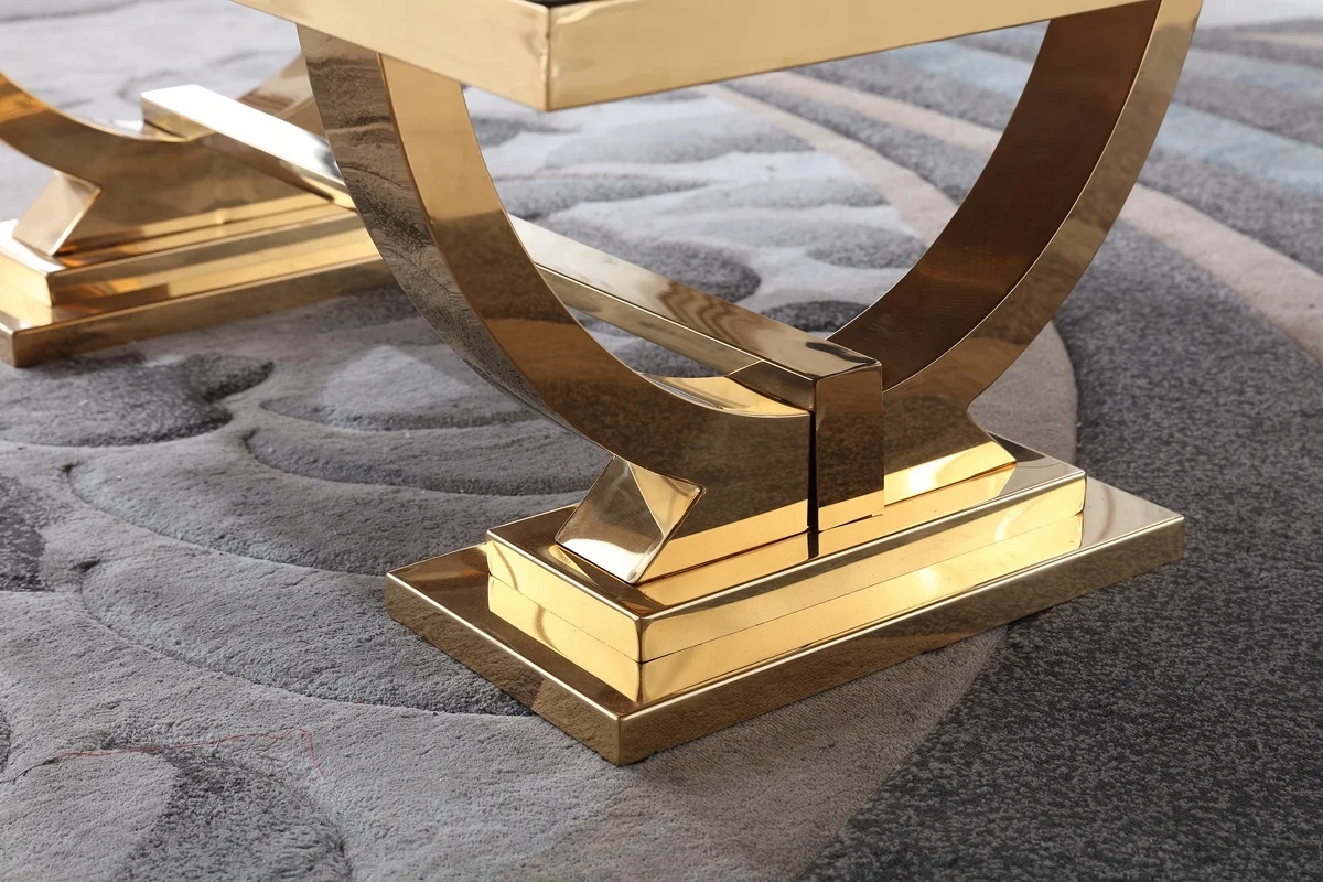 
Visionnaire Home Contemporary Luxury Marble Center Table Gold Stainless Steel Glass Coffee Table 