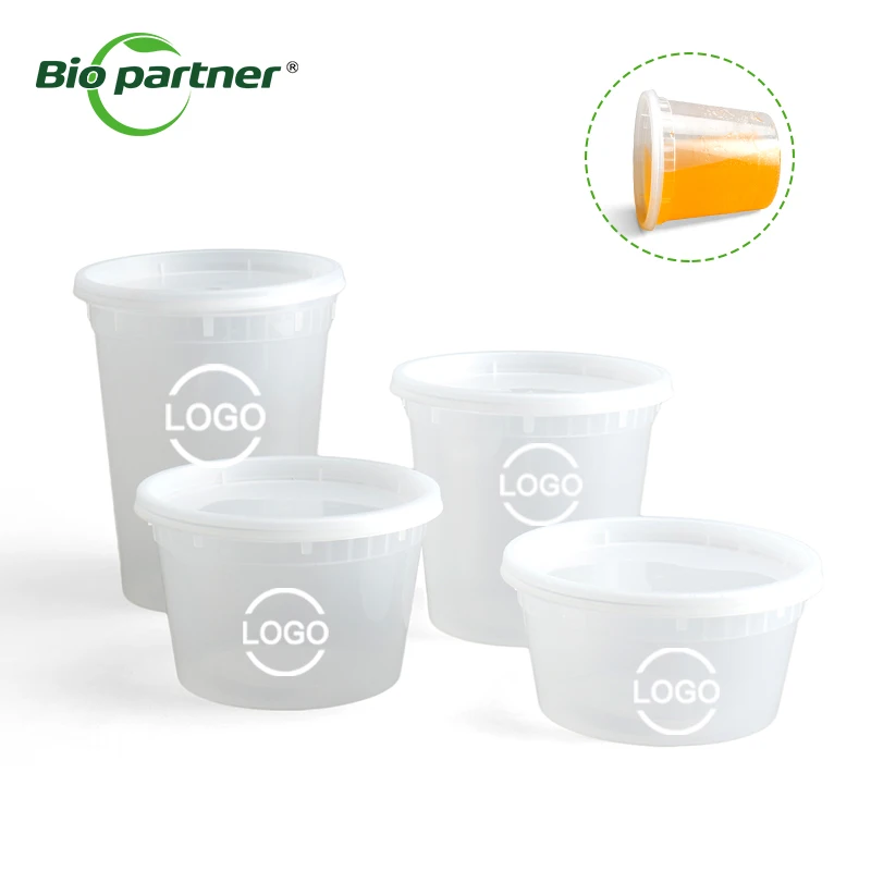 Factory Microwave Transparent Plastic Disposable PP Takeaway Food Storage Restaurant Soup Containers Disposable