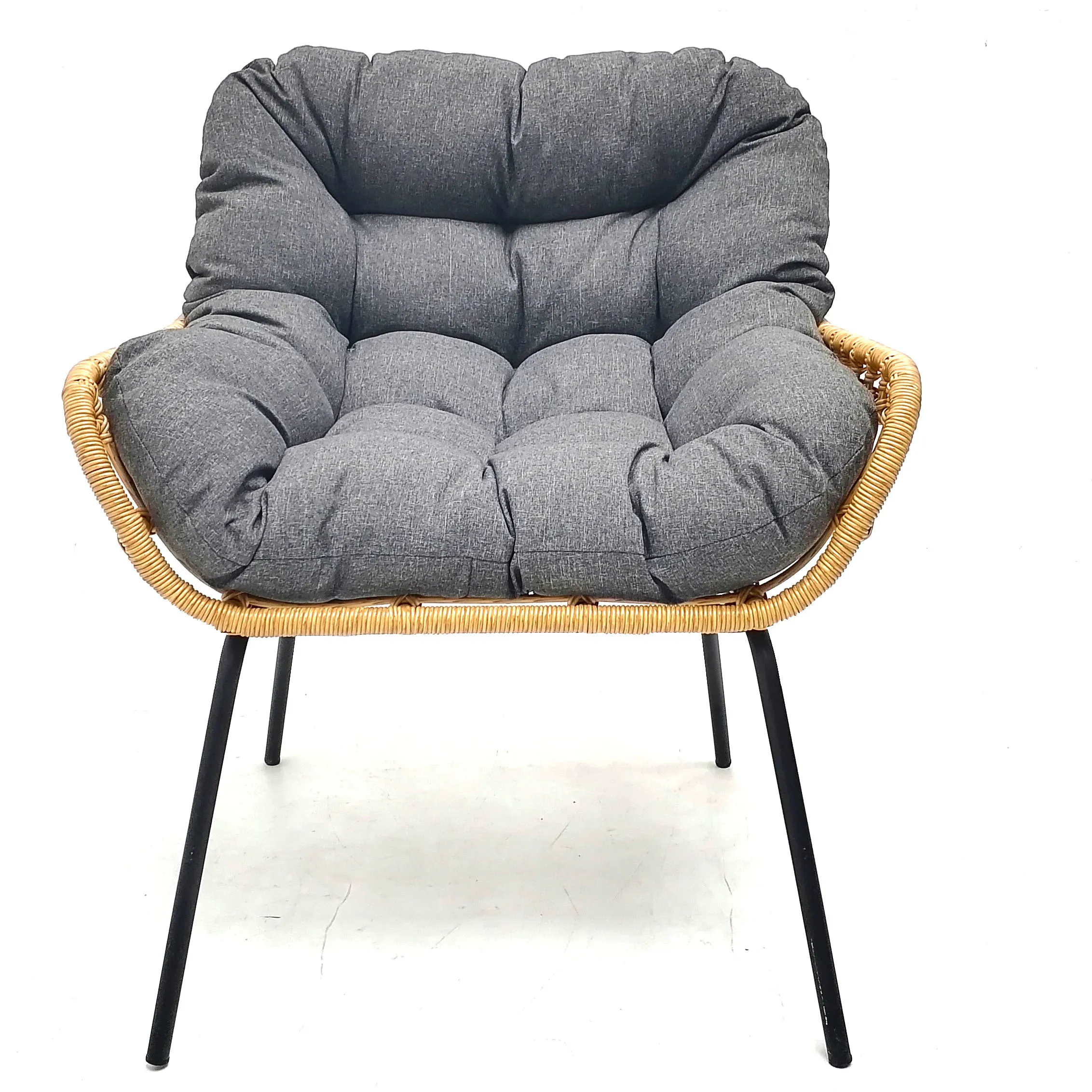 Modern outdoor furniture garden dining set metal steel rattan patio 3pcs furniture set for sale