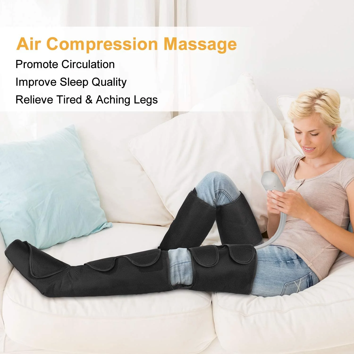 LUYAO 670C sports recovery air standard compression therapy massager pressure rechargeable leg massager machine with heat