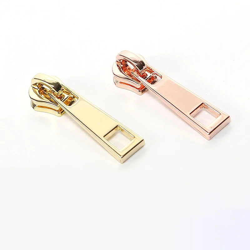 Wholesale Luxury Zipper Sliders Size 5 High Quality Metal Puller Plating Gold Zipper Sliders