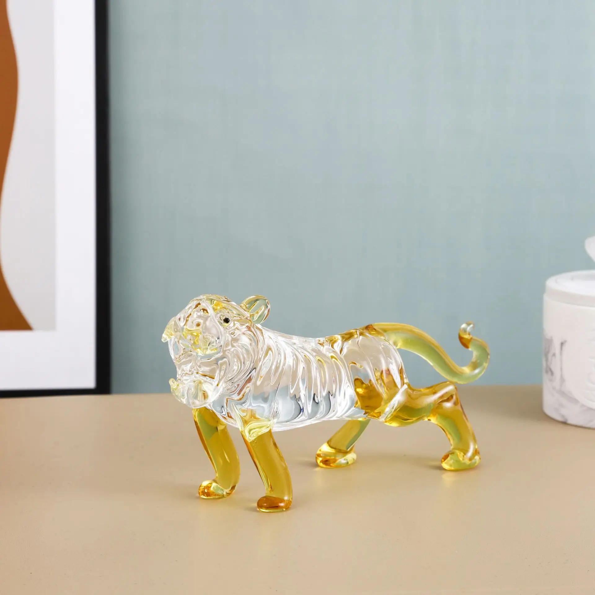 Modern art decor Crystal zodiac animal decoration home gift Dragon Tiger ox horse auspicious decoration glass animal craft gift