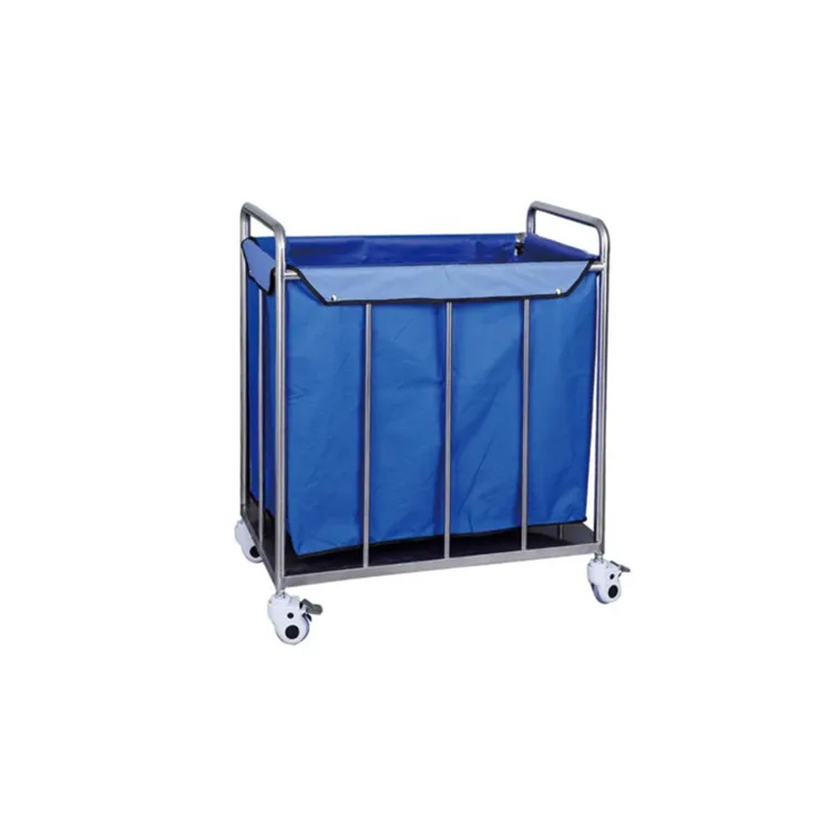 BT-SLT033 Cheap stainless steel hospital laundry cart hotel waste dirty linen Trolley for Dirty Clothes with bag wheels price