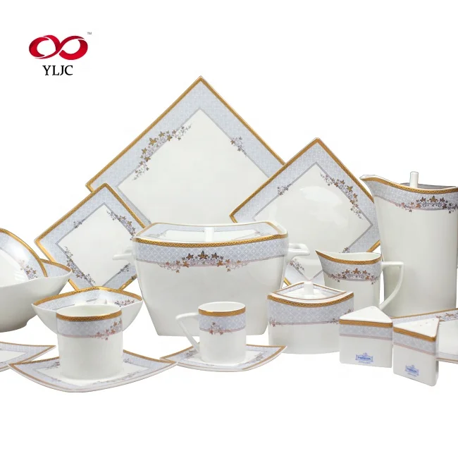 Luxury Dinnerware Porcelain Ceramic Crockery Arrival Plates Sets Dinnerware Bone China Dinnerware Set Plate Set