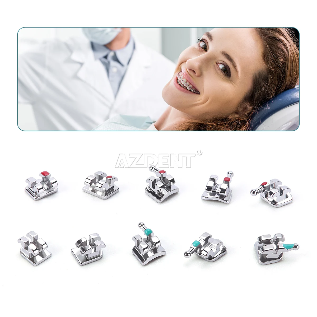 Metal Monoblock Brackets Mini Roth/Mbt 022 with 345Hooks orthodontic brackets