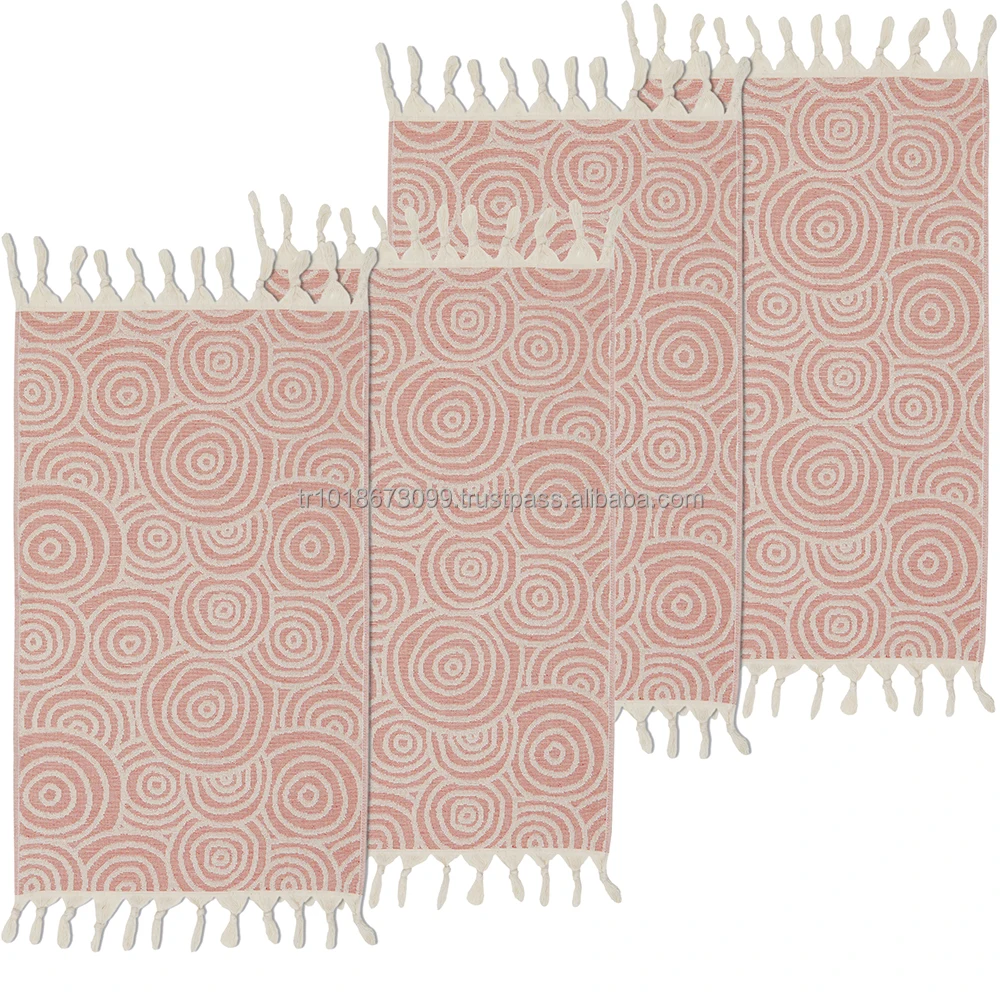 Set of 4 Turkish Terry Hand Kitchen Small Towel, Peshkir, Pestemal Farmhouse decorative hand towels New Style Quick dry Rustic